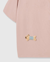 BLUE CHECK PUPPY SCATTER T-SHIRT — ROSA