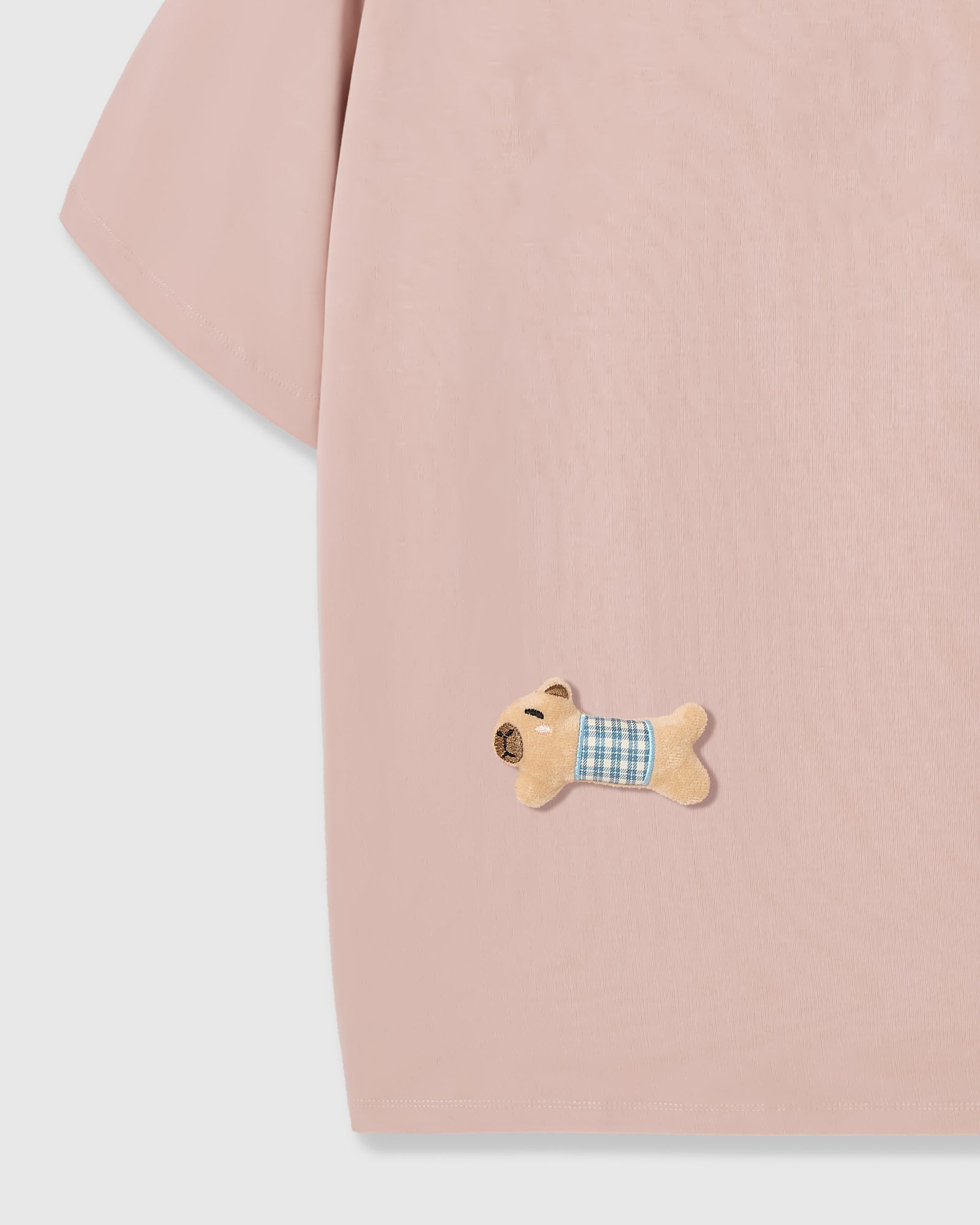 BLUE CHECK PUPPY SCATTER T-SHIRT — ROSA
