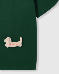 BOW NA TUTA NA NAGKAKALAT NA T-SHIRT — BERDE