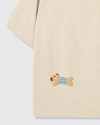 BLUE CHECK PUPPY SCATTER T-SHIRT — KREM