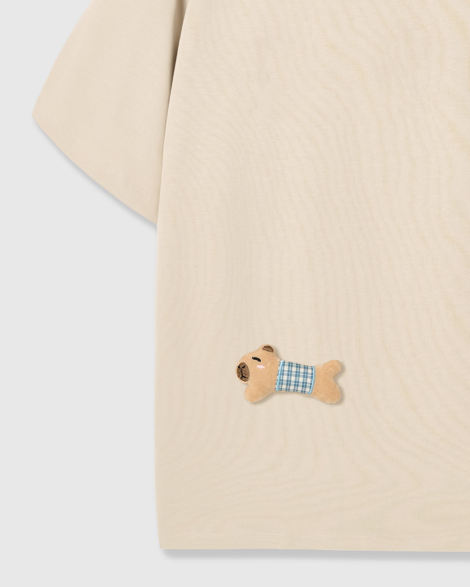 BLUE CHECK PUPPY SCATTER T-SHIRT — KREM