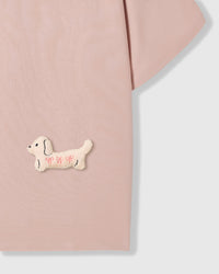 BOW NA TUTA NA NAGKAKALAT NA T-SHIRT — PINK