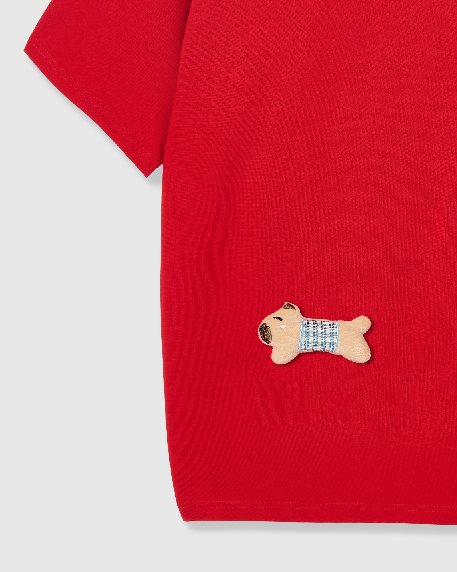 BLUE CHECK PUPPY SCATTER T-SHIRT — PULA