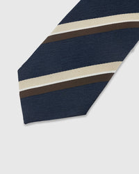 NAVY CLUB STRIPE TIE