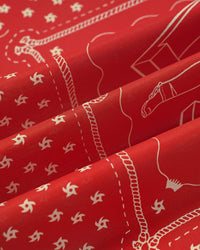 CRIMSON HORSESHOE SILK SCARF