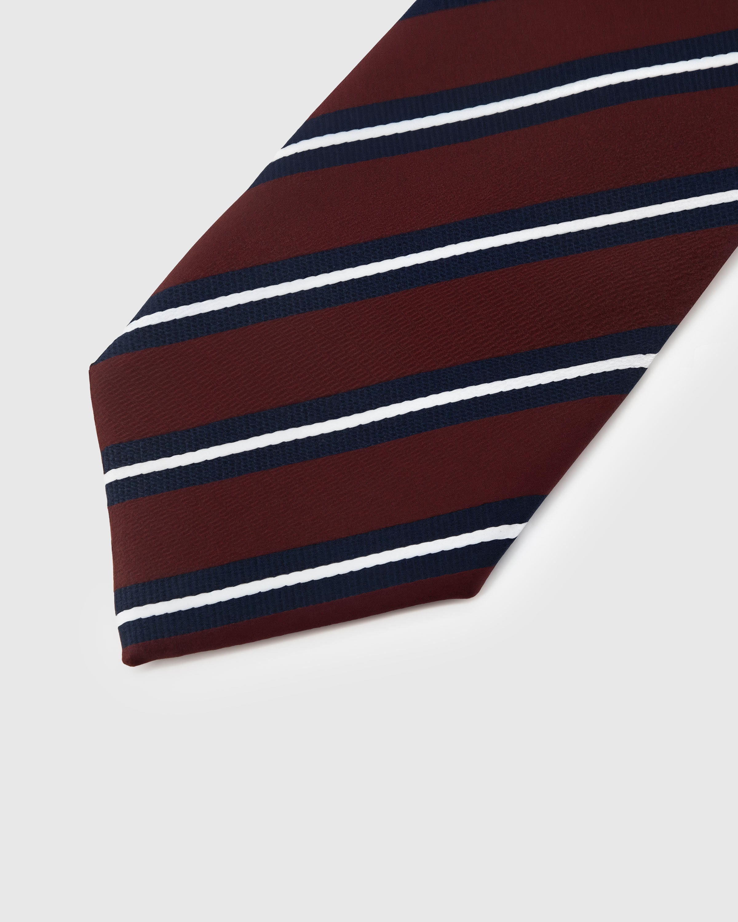 TIE NA NAVY BORDEAUX STRIPE