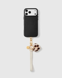 SNOW LEOPARD NA PUSO SA LEATHER PHONE STRAP