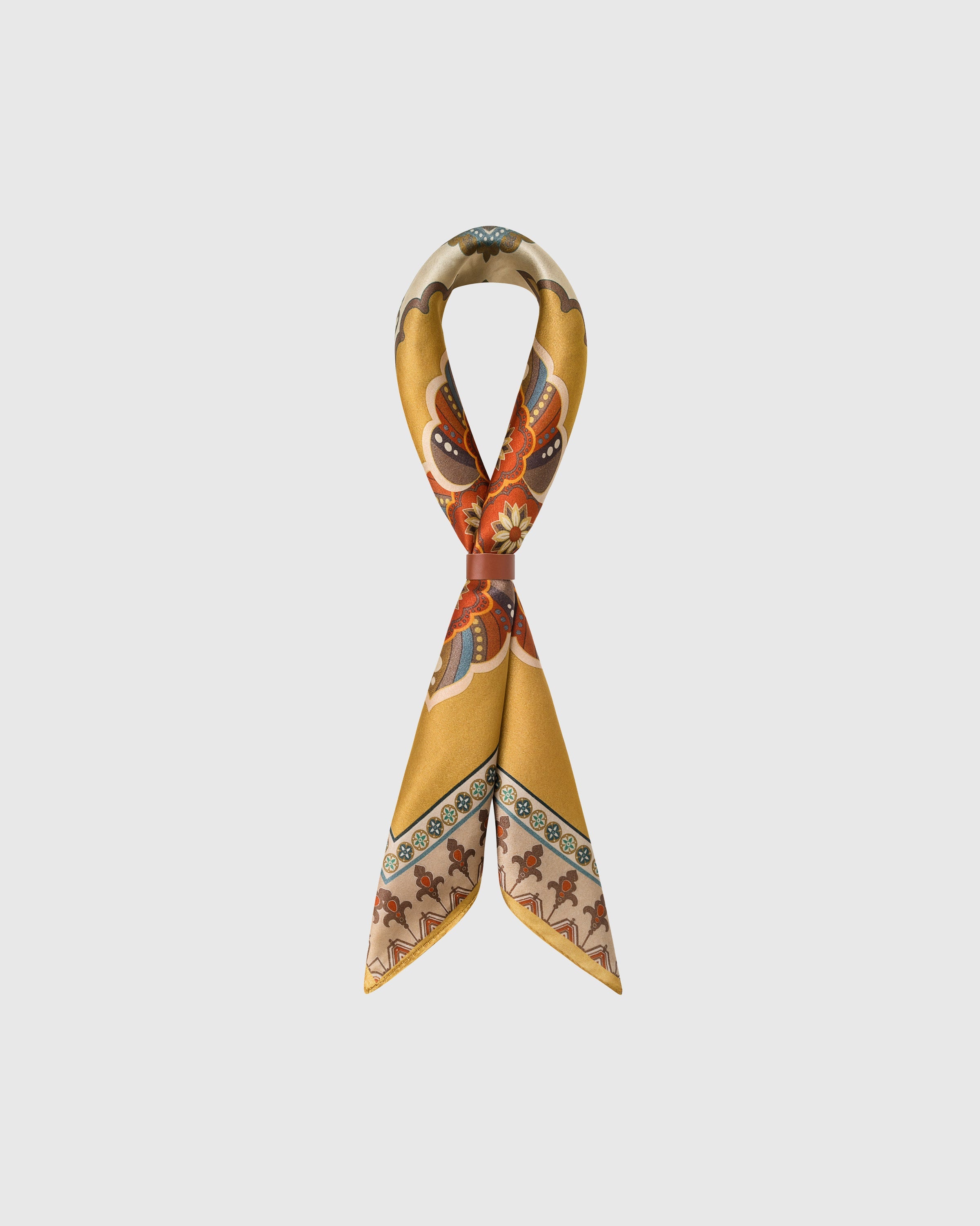 SAFFRON MEDALLION NA SILK SCARF