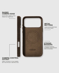DENIM PHONE CASE — BROWN