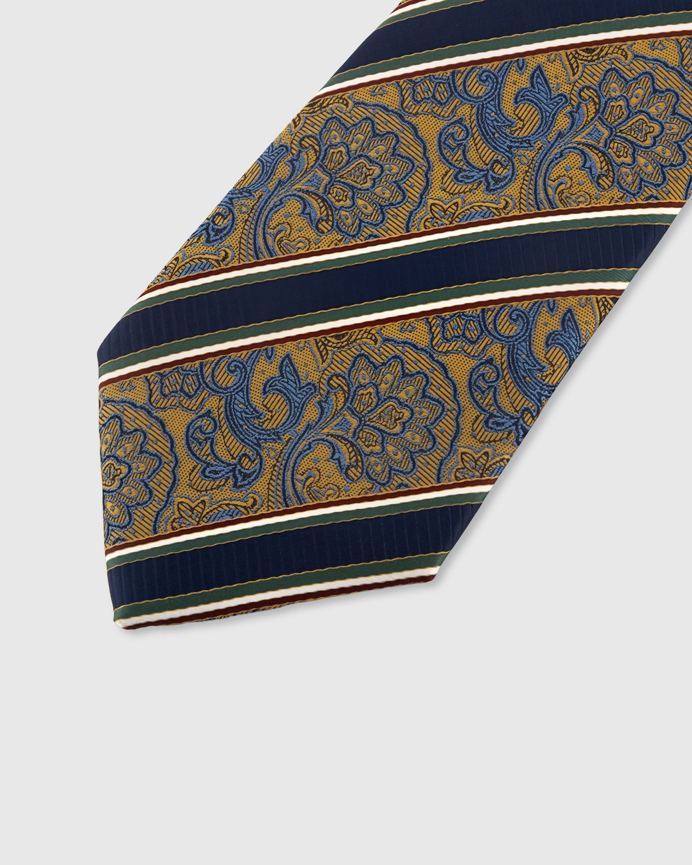 NAVY PAISLEY STRIPE NA KORBATAS