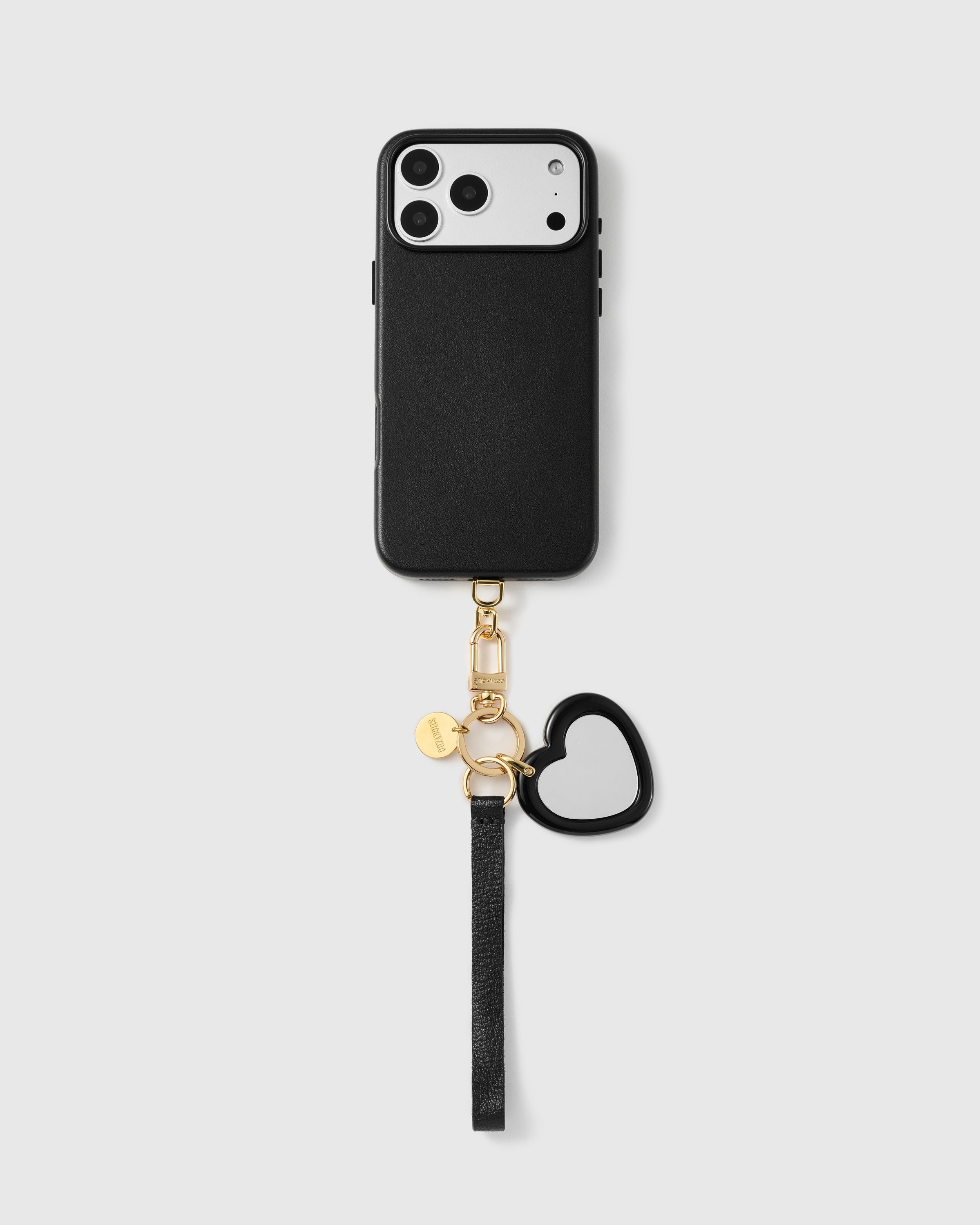MIRROR HEART LEATHER STRAP NG TELEPONO  