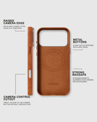 VINTAGE LEATHER NA CASE NG TELEPONO — BROWN