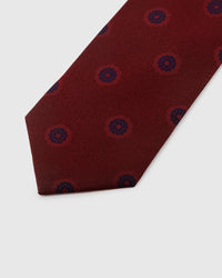 BURGUNDY ROSETTE TIE