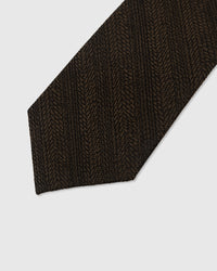 TIE NA ESPRESSO HERRINGBONE
