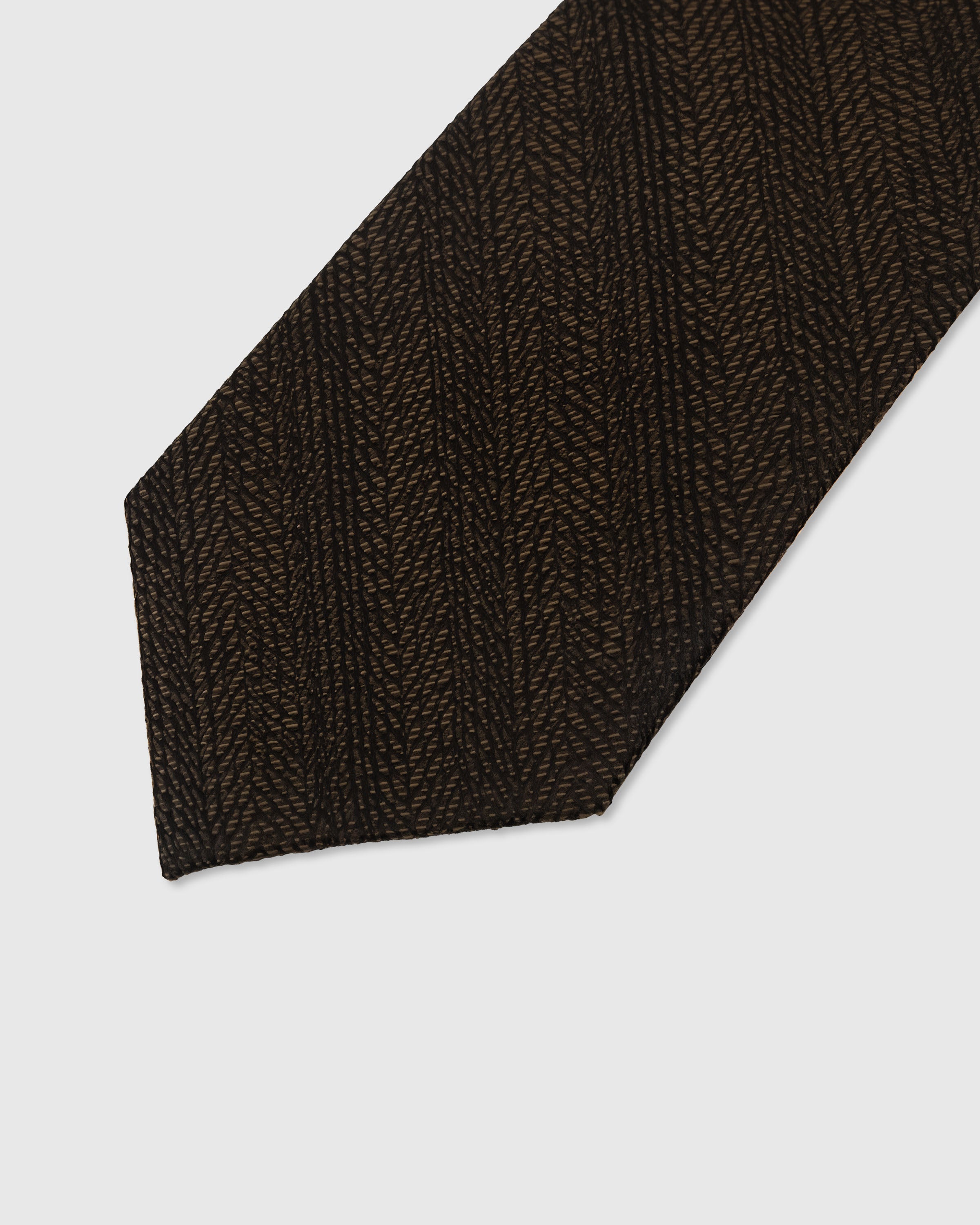 TIE NA ESPRESSO HERRINGBONE