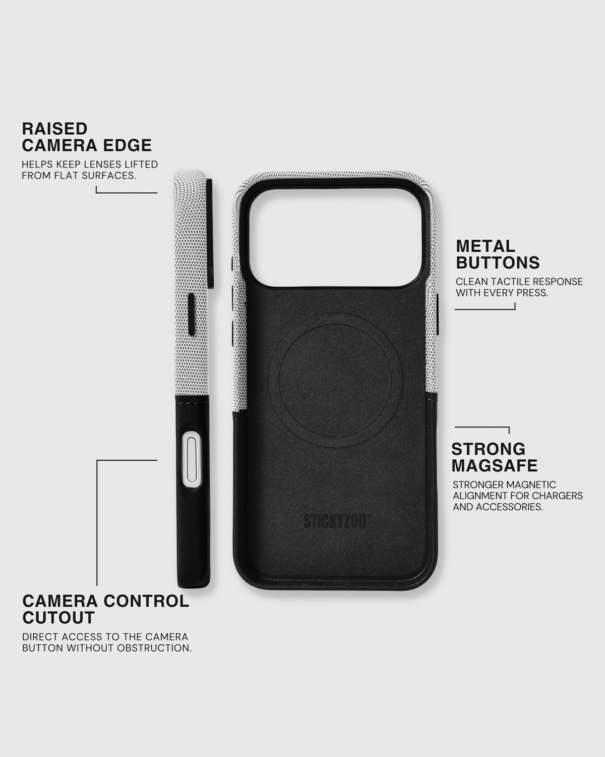 WALLET NA CASE PARA SA TELEPONO — GREY BLACK