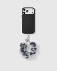 Handmade beaded phone strap on a black case, rated 4.9 across 5,000+ reviews