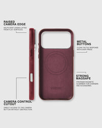VINTAGE LEATHER PHONE CASE — WINE RED