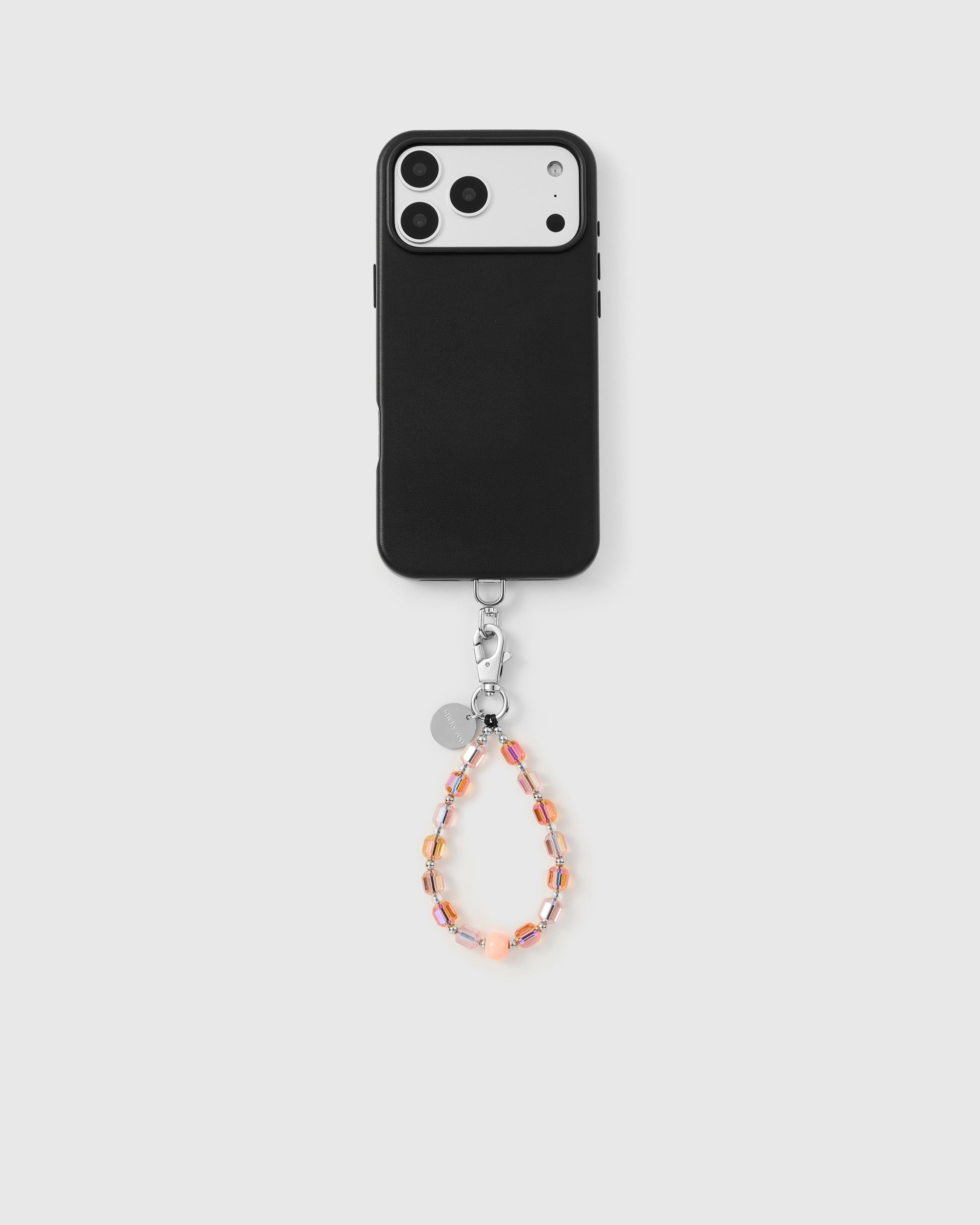 PEACH CRYSTAL PHONE STRAP