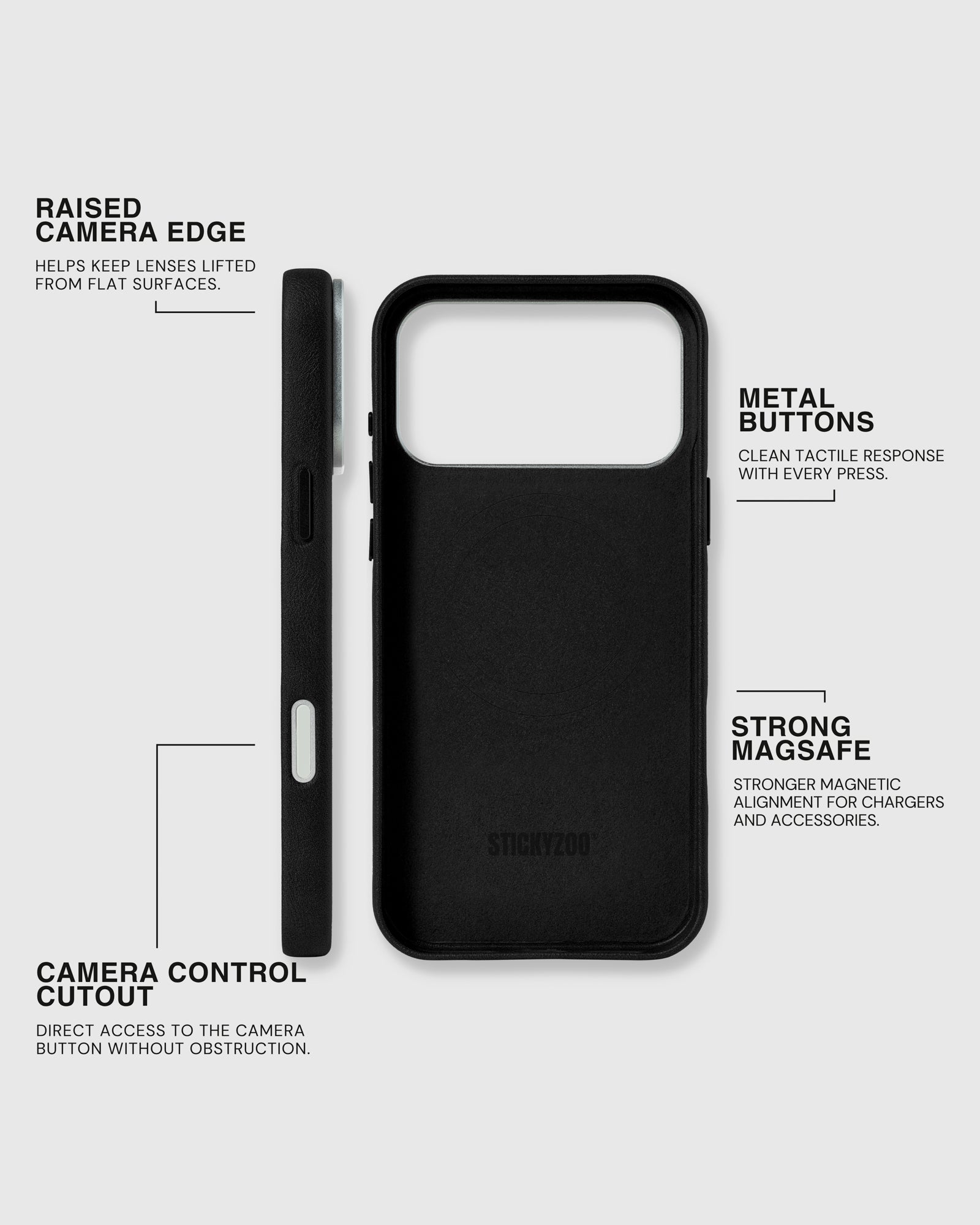 VINTAGE LEATHER PHONE CASE — BLACK