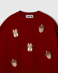 REINDEER AT ACORN NA MALAMBOT NA SWEATSHIRT