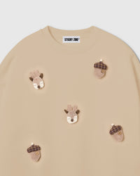 REINDEER AT ACORN NA MALAMBOT NA SWEATSHIRT