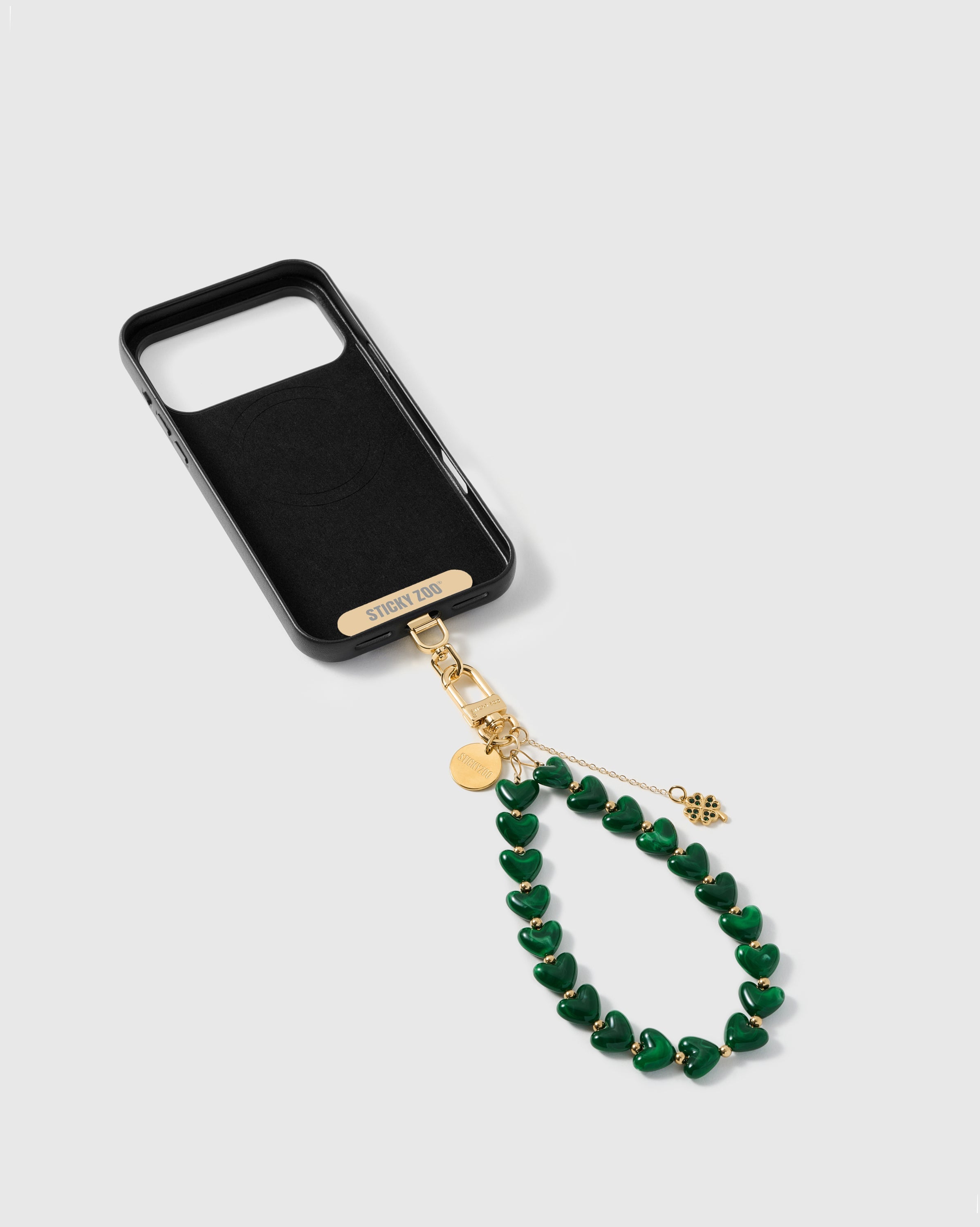 EMERALD CLOVER HEART STRAP NG TELEPONO  