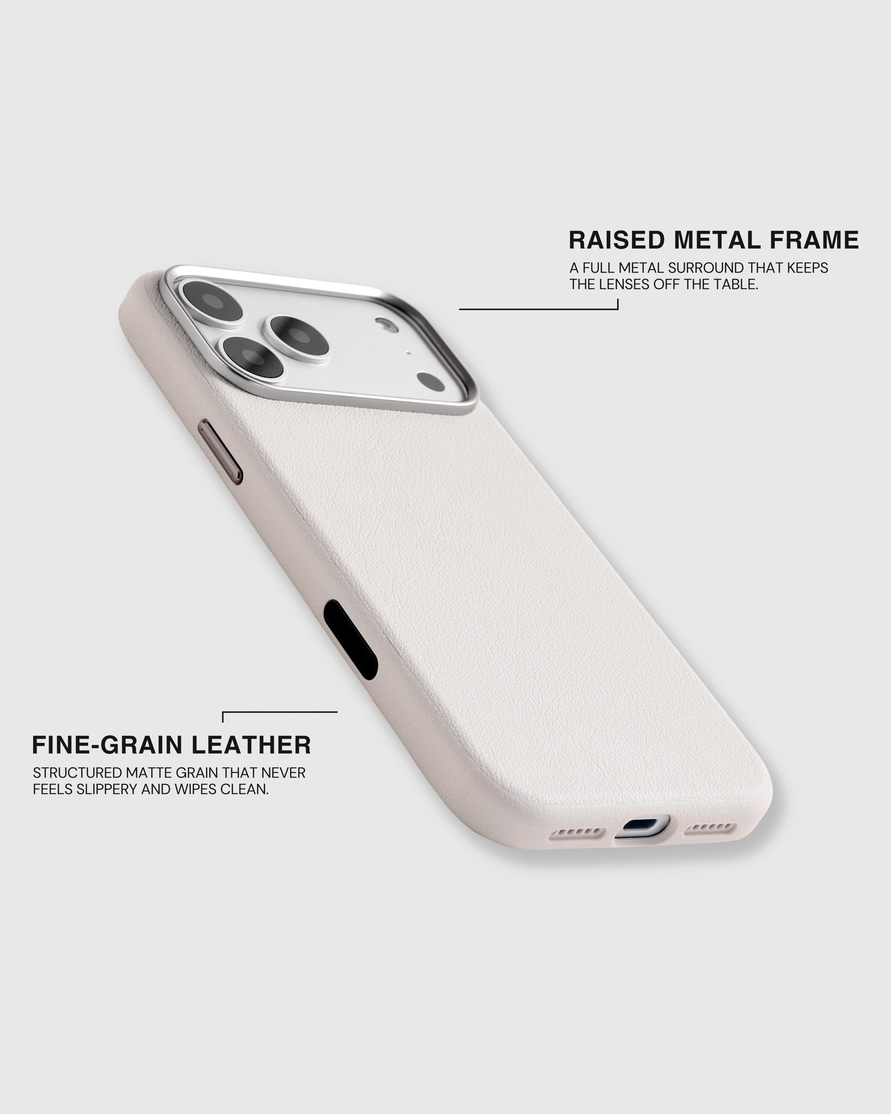 BEZEL LEATHER PHONE CASE — PUTI