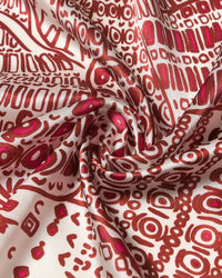 CRIMSON FOLKLORE NA SILK SCARF
