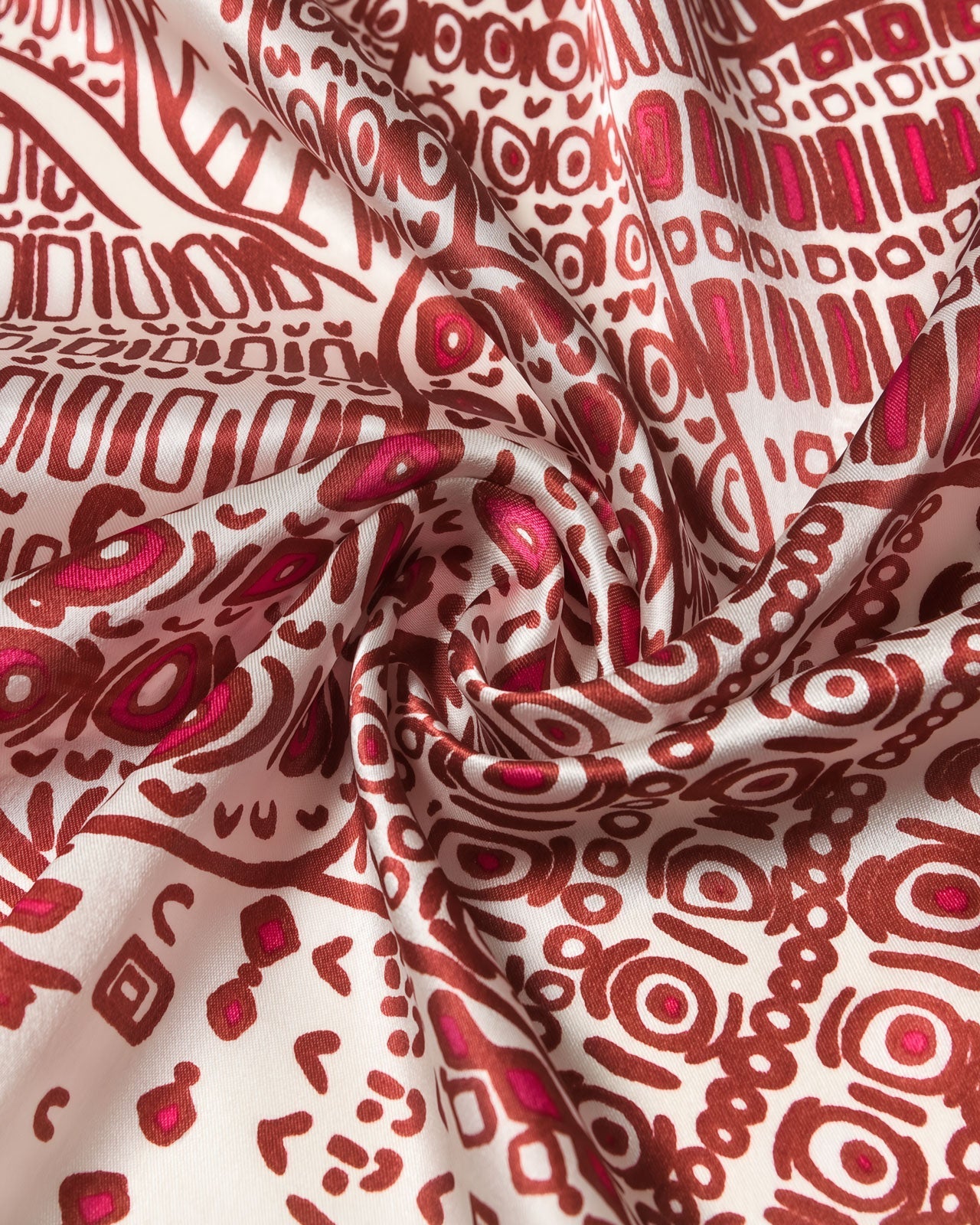 CRIMSON FOLKLORE NA SILK SCARF
