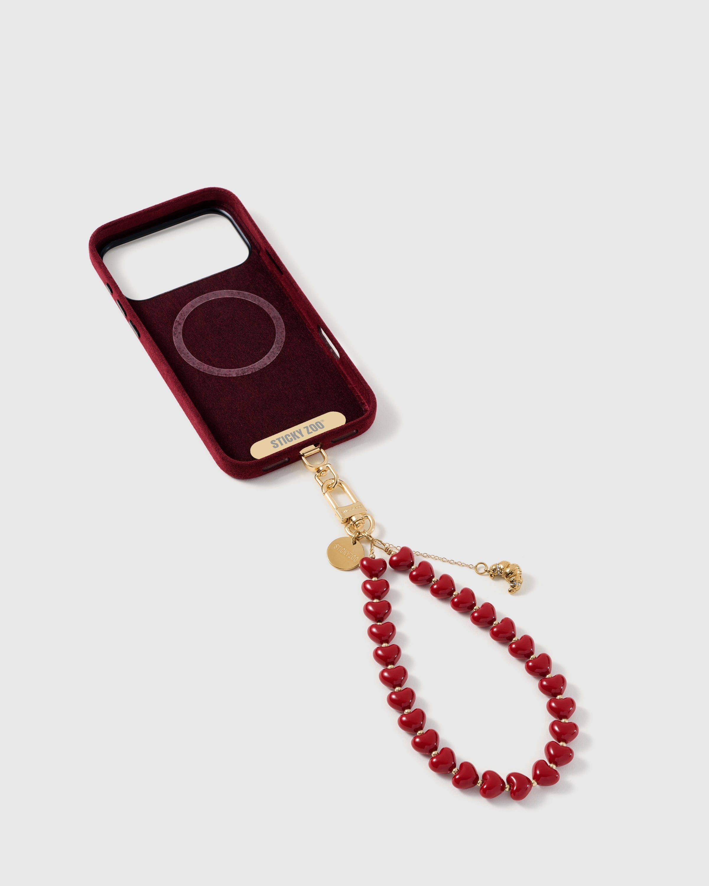 CHERRY CROISSANT HEART STRAP NG TELEPONO  