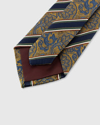 NAVY PAISLEY STRIPE NA KORBATAS