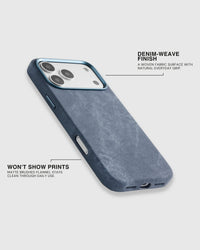 DENIM NA CASE PARA SA TELEPONO — STONEWASH