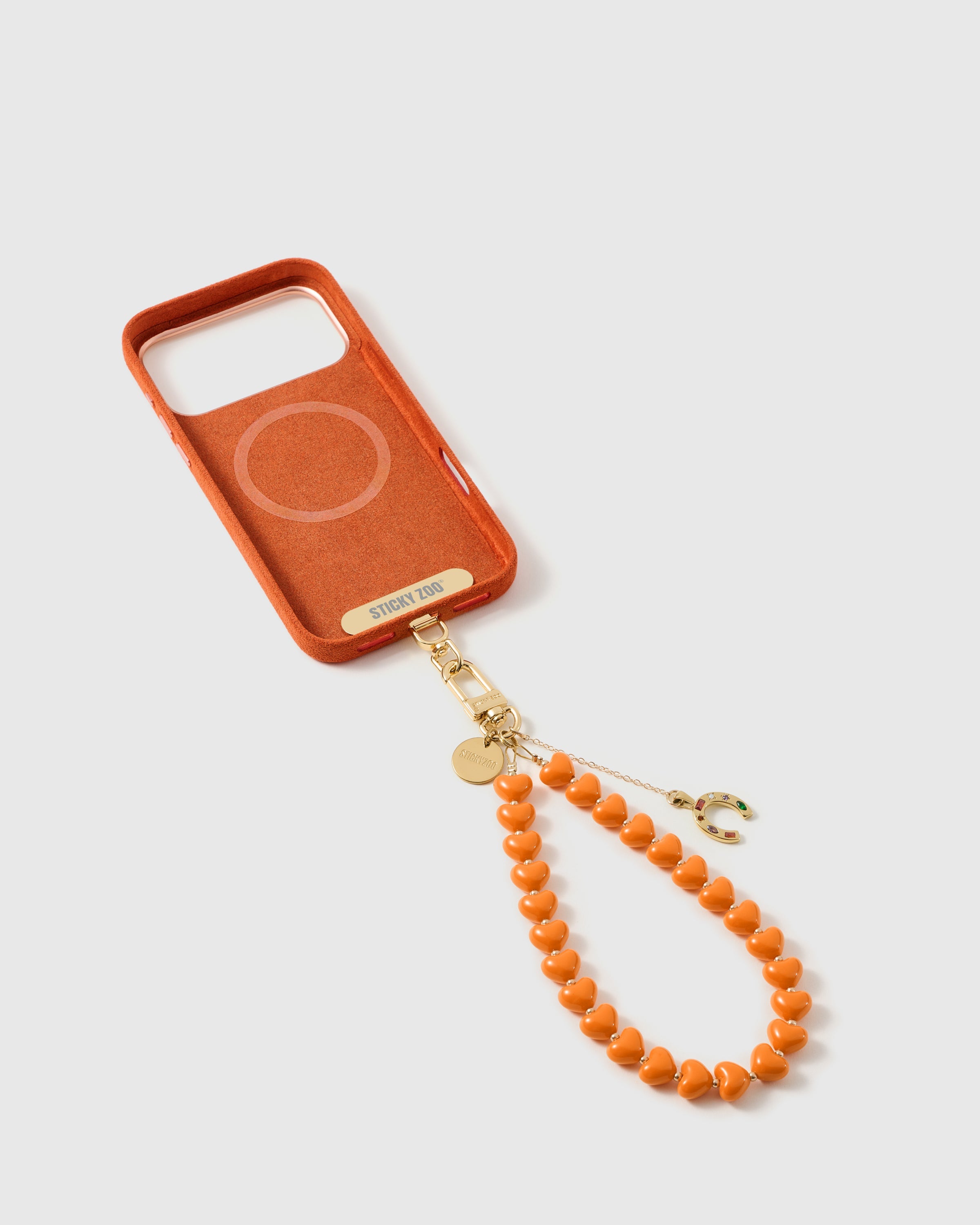 TANGERINE HORSESHOE HEART STRAP NG TELEPONO  