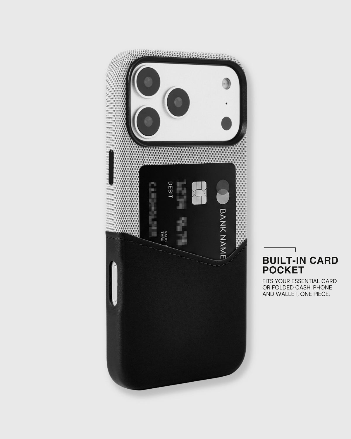 WALLET NA CASE PARA SA TELEPONO — GREY BLACK