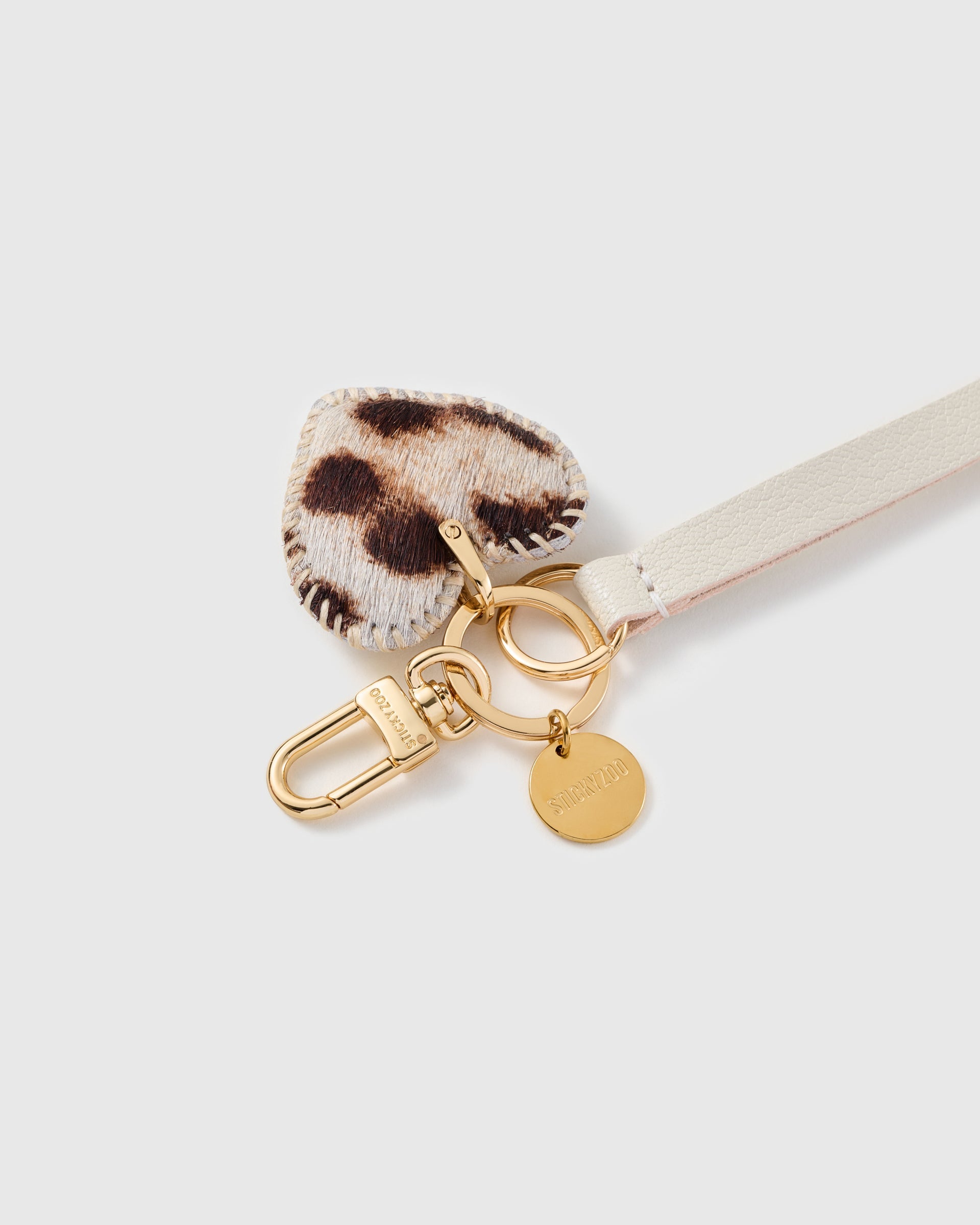SNOW LEOPARD NA PUSO SA LEATHER PHONE STRAP
