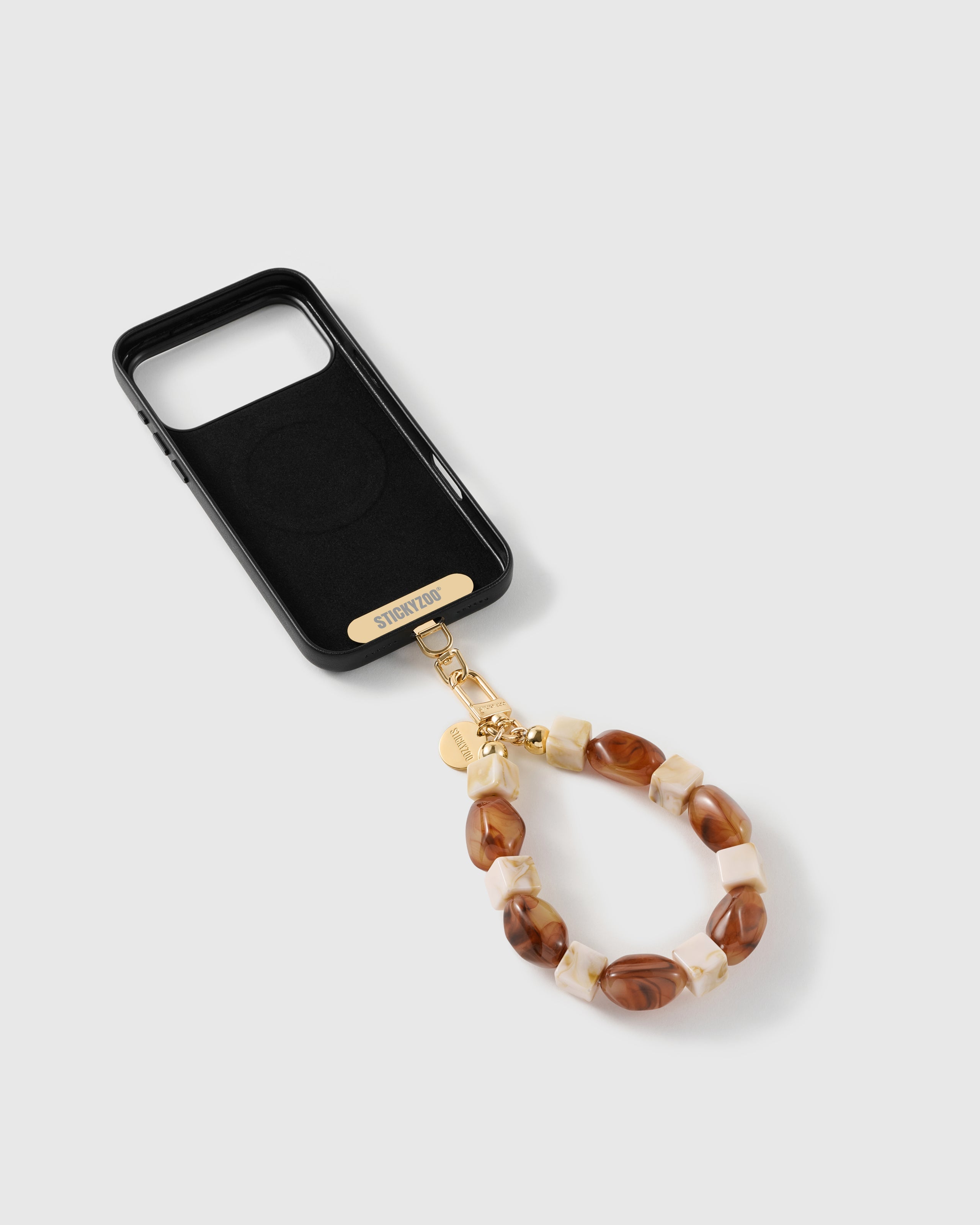 COGNAC MARBLE PHONE STRAP