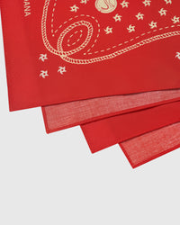 CRIMSON HORSESHOE SILK SCARF