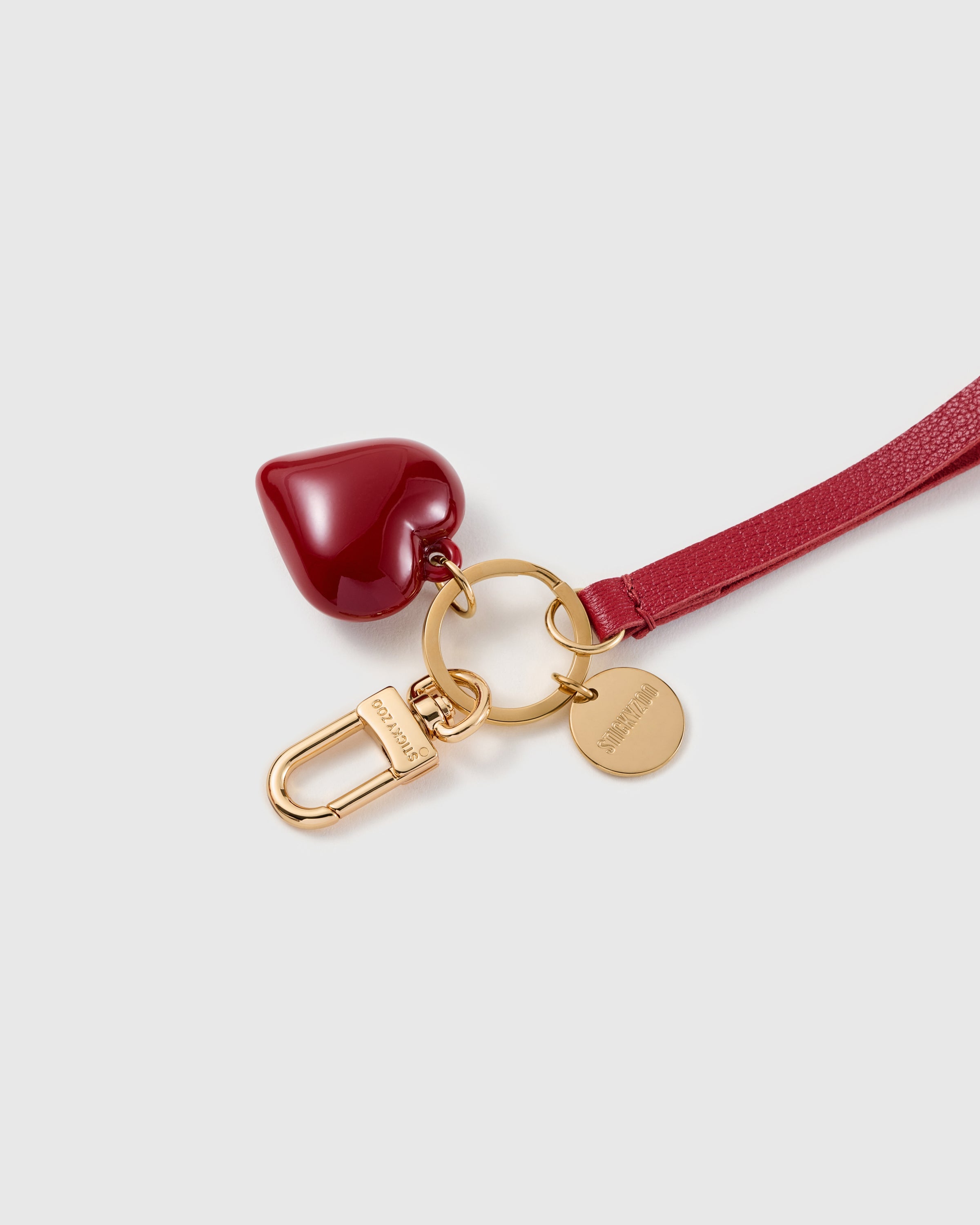 RUBY HEART LEATHER STRAP NG TELEPONO  