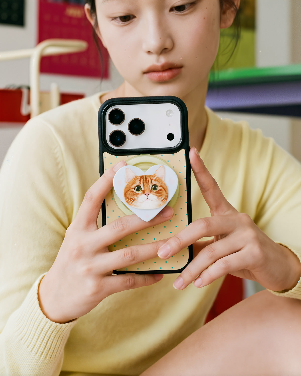 GINGER CAT NA CASE NG TELEPONO