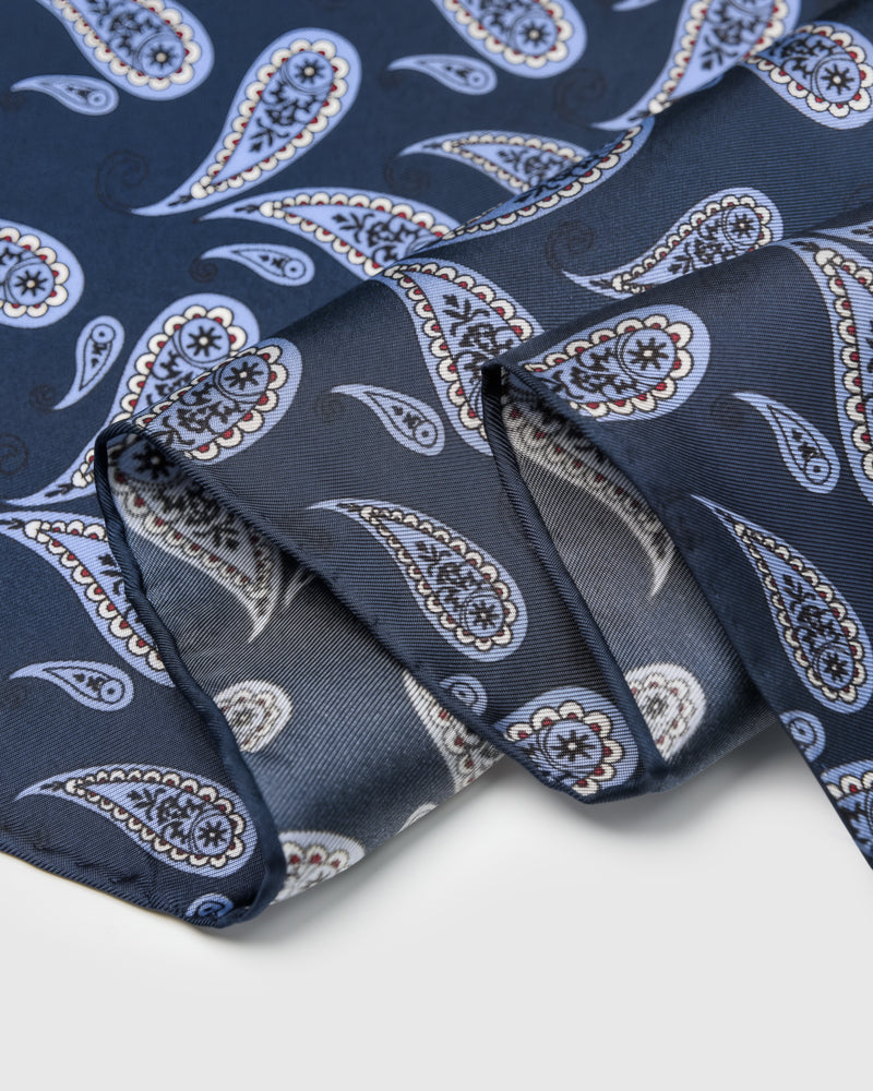 NAVY BOTEH NA SILK SCARF