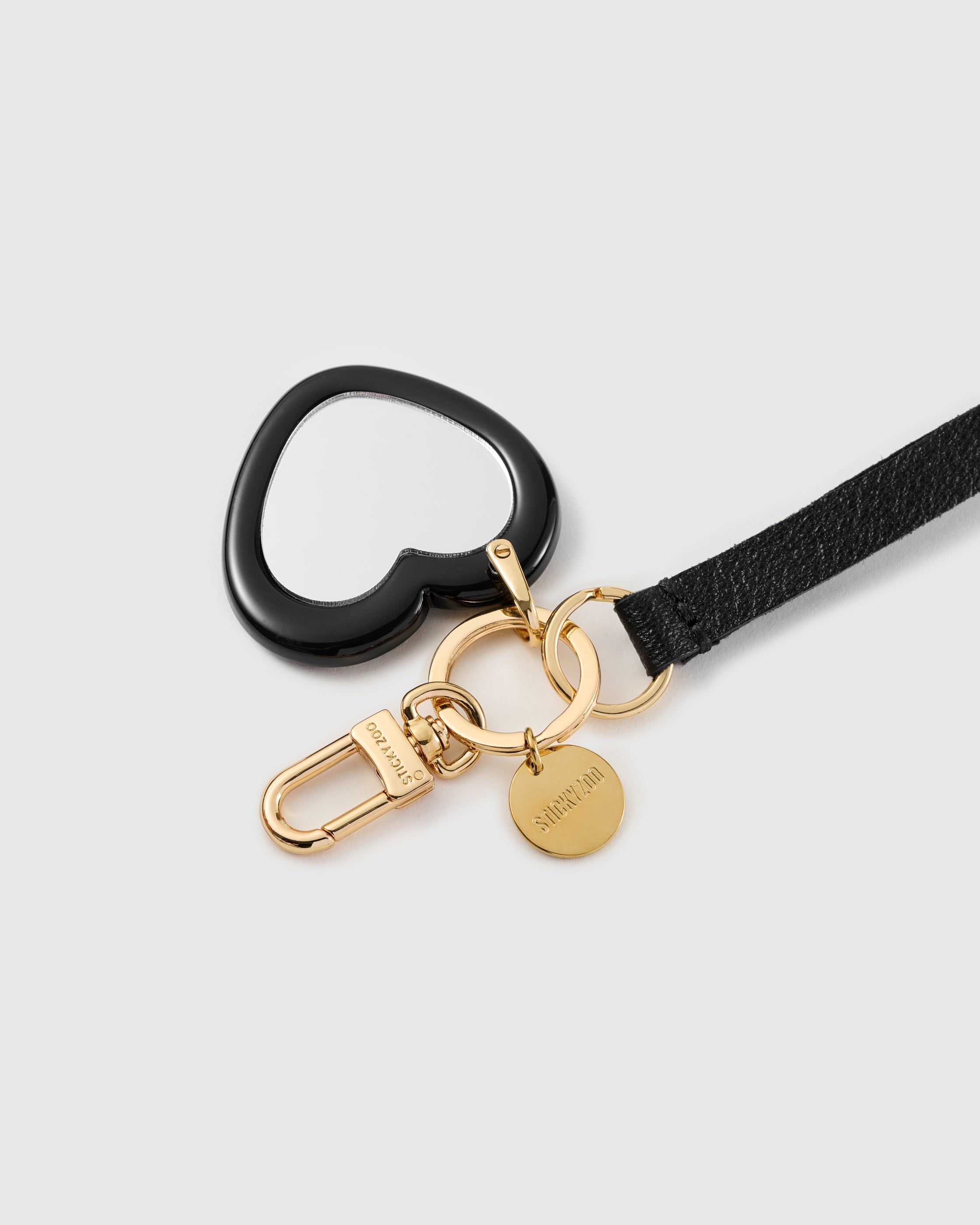MIRROR HEART LEATHER STRAP NG TELEPONO  