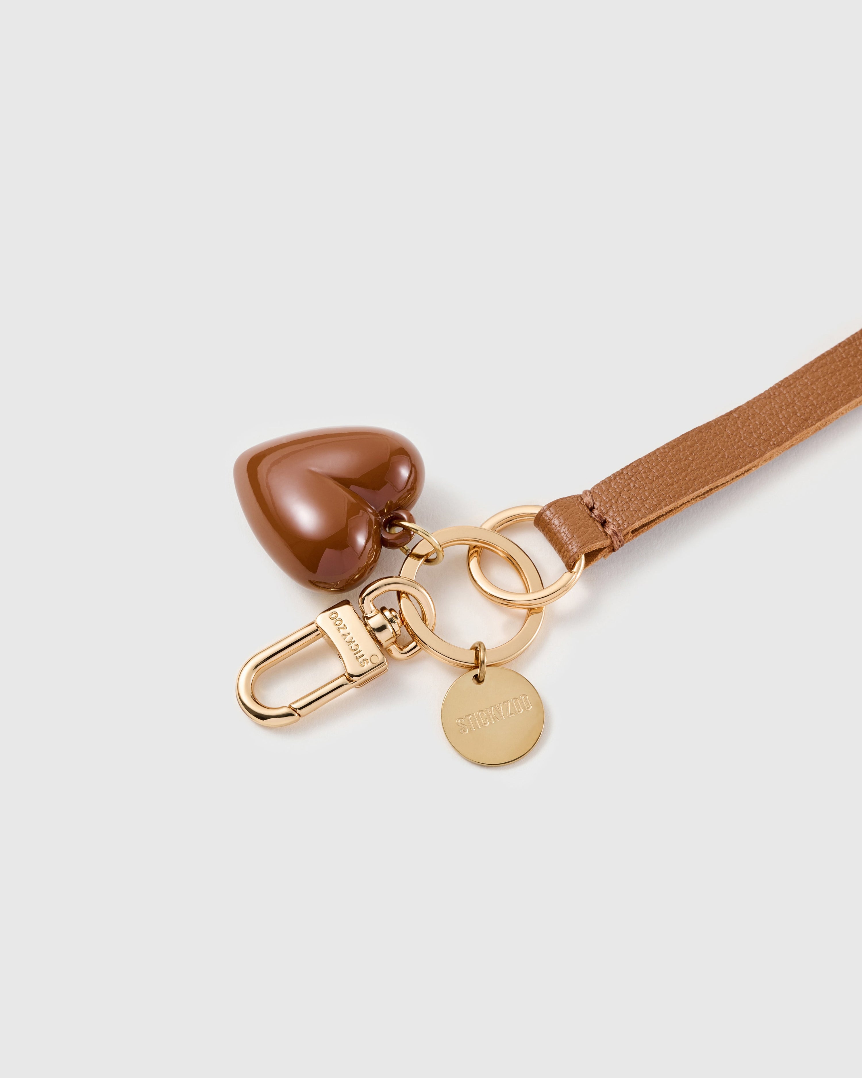 COCOA PUFF HEART LEATHER STRAP NG TELEPONO  