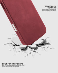 VINTAGE LEATHER PHONE CASE — WINE RED