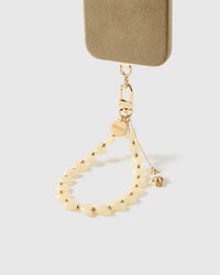 IVORY TEDDY HEART STRAP NG TELEPONO  