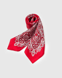 CRIMSON BANDANA NA SILK SCARF