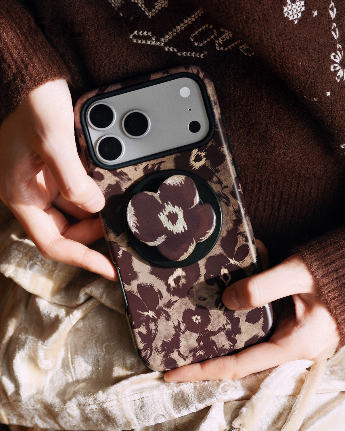 BURGUNDY POPPY NA CASE NG TELEPONO