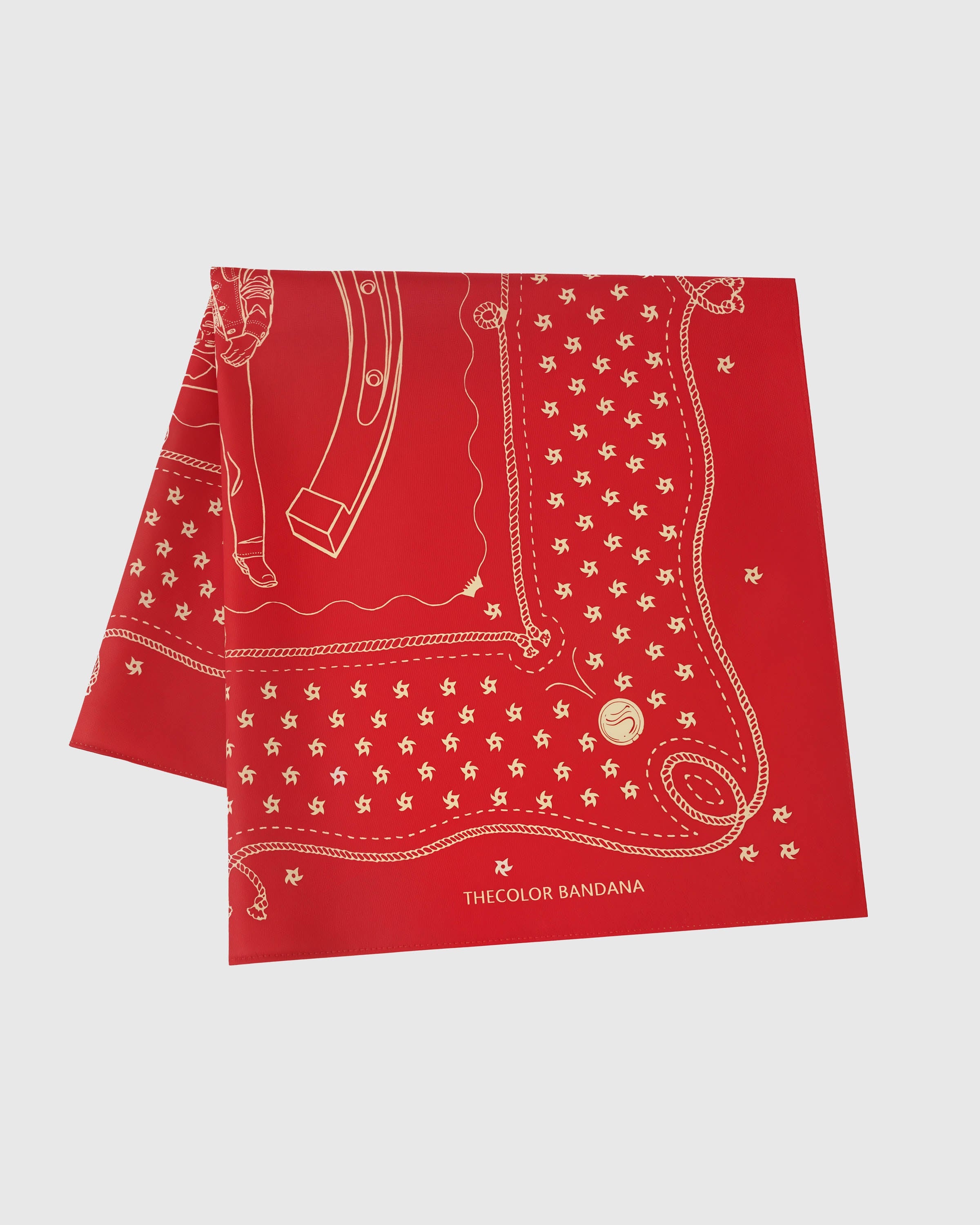 CRIMSON HORSESHOE SILK SCARF