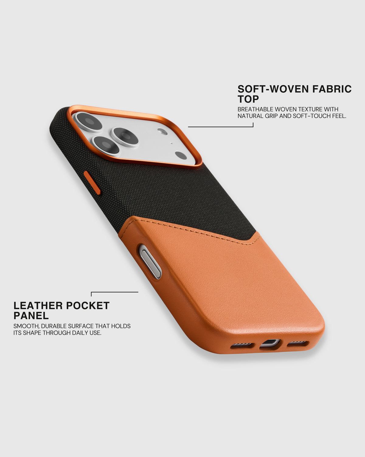 WALLET NA CASE PARA SA TELEPONO — BLACK ORANGE