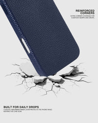 TEXTURED LEATHER CASE — BLUE